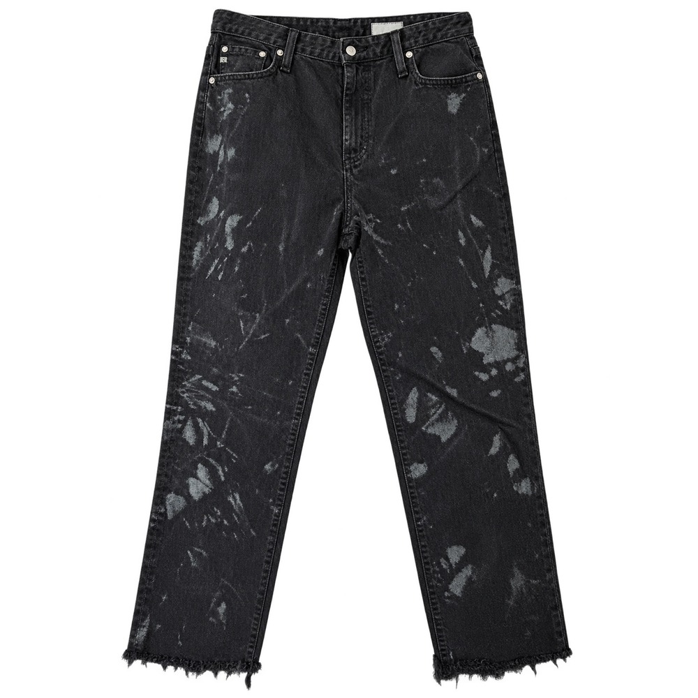 AG Adriano Goldschmied Isabelle High Rise Straight Crop Ice dyed Jeans 32R / 14